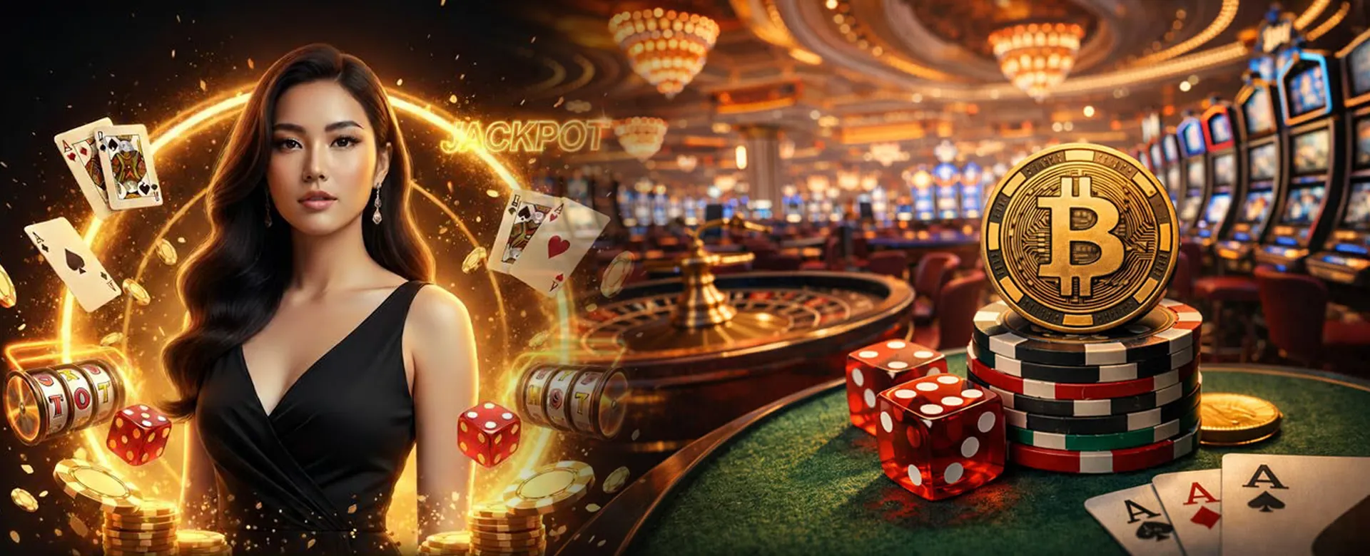 taya365 Live Casino Dealer with Gold and Black Theme